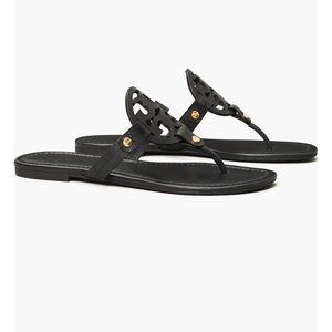 Tory Burch Miller Leather Sandal in Black Leather